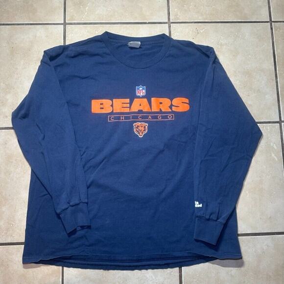 VTG 90s Lee Sports Chicago Bears NFL Blue Long Sleeve T-Shirt Mens Large READ** - Picture 1 of 6
